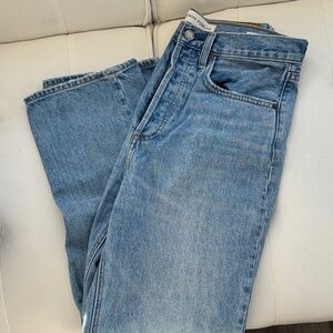 Aritzia High Rise Women's Straight Leg Jeans - Light Blue Denim